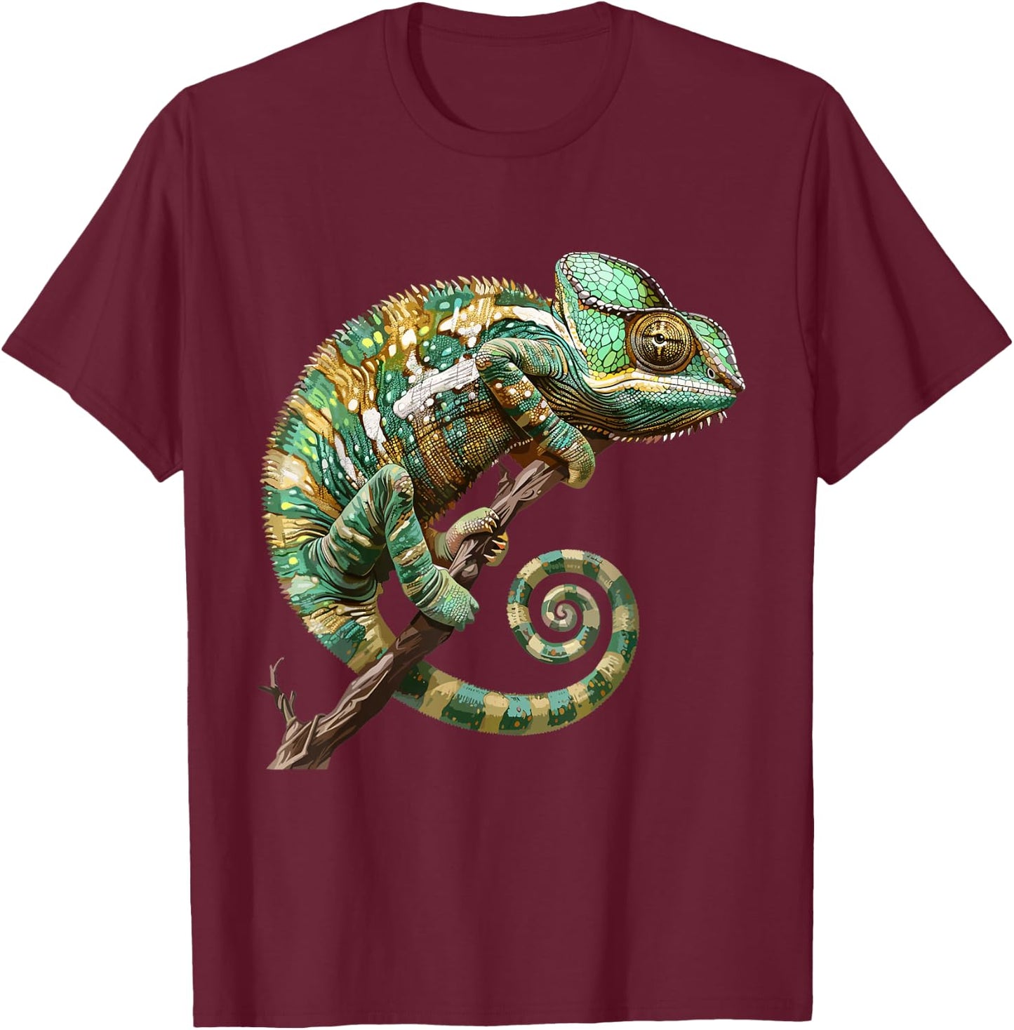 Chameleon, reptiles and Zoo Keeper Design Chameleon graphic, Chameleon , Small, Black T-Shirt - T-Shirt | Maroon