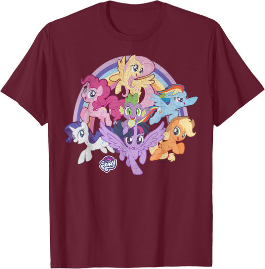 My Little Pony: Friendship is Magic Group Shot T-Shirt - T-Shirt | Maroon