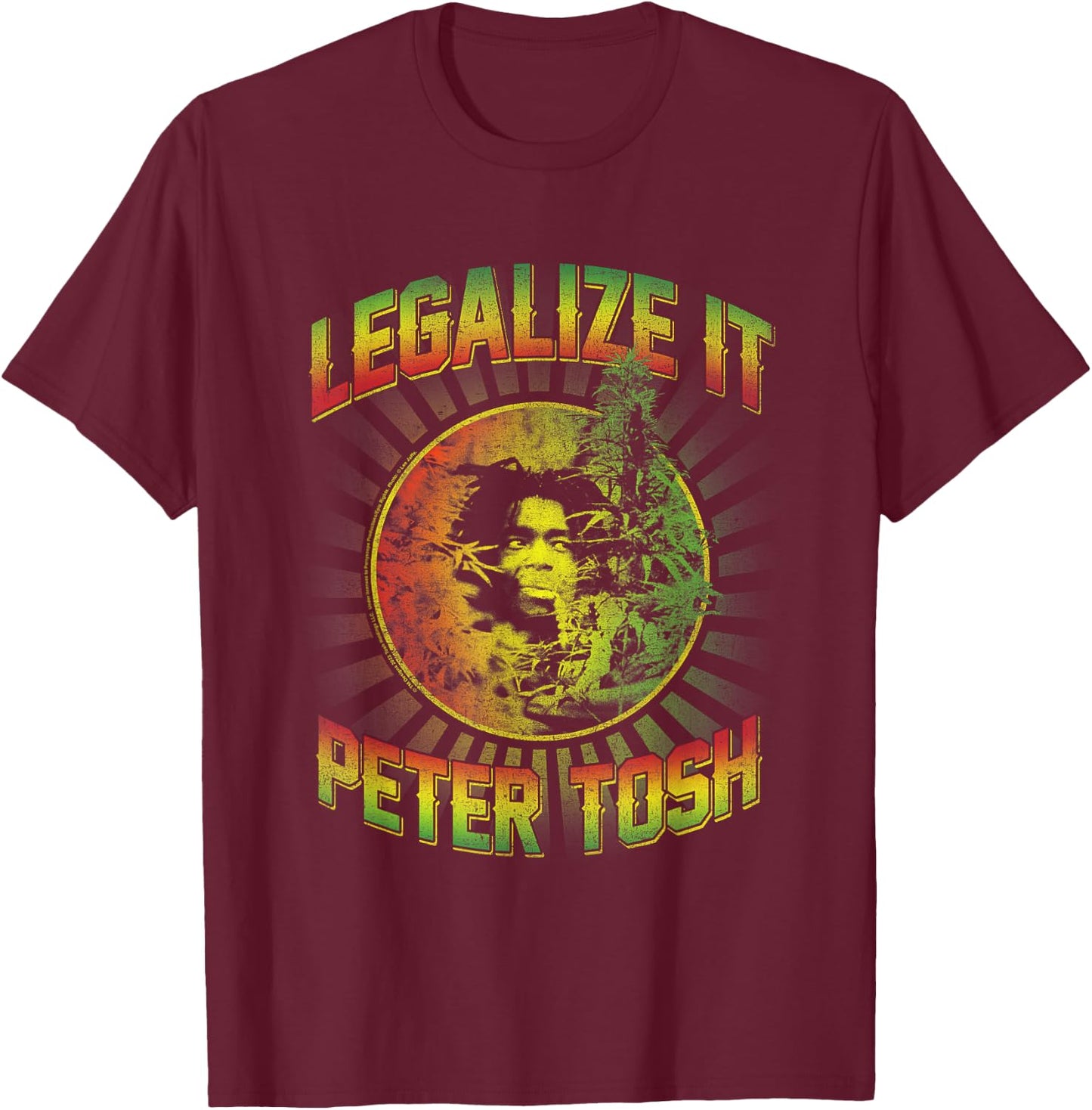 Peter Tosh Legalize It T-Shirt - T-Shirt | Maroon