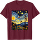 Bee Honey Stars Night Polinator Bees Lover Honeycomb T-Shirt - T-Shirt | Maroon