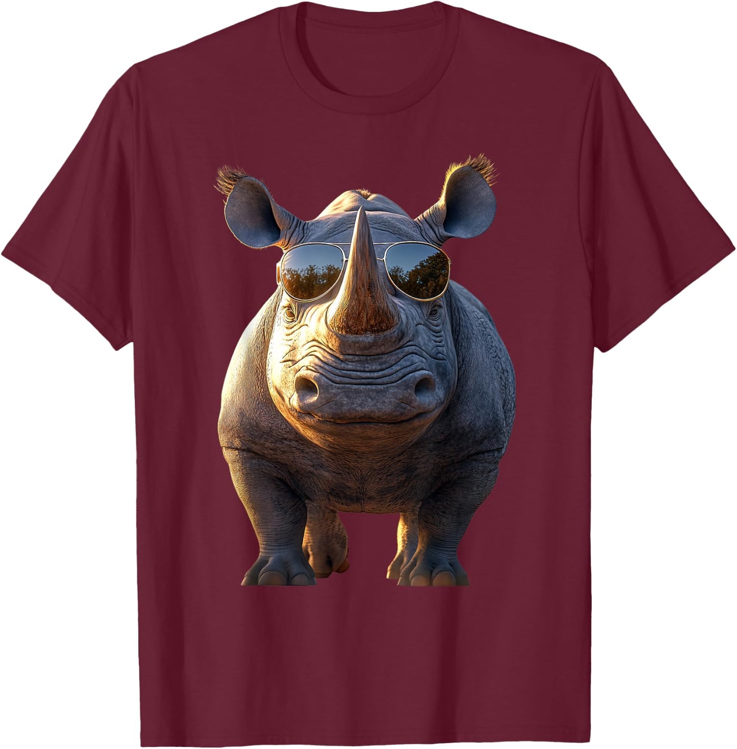 Rhino Rhinoceros White Rhinoceros Safari Cute Rhinos T-Shirt - T-Shirt | Maroon