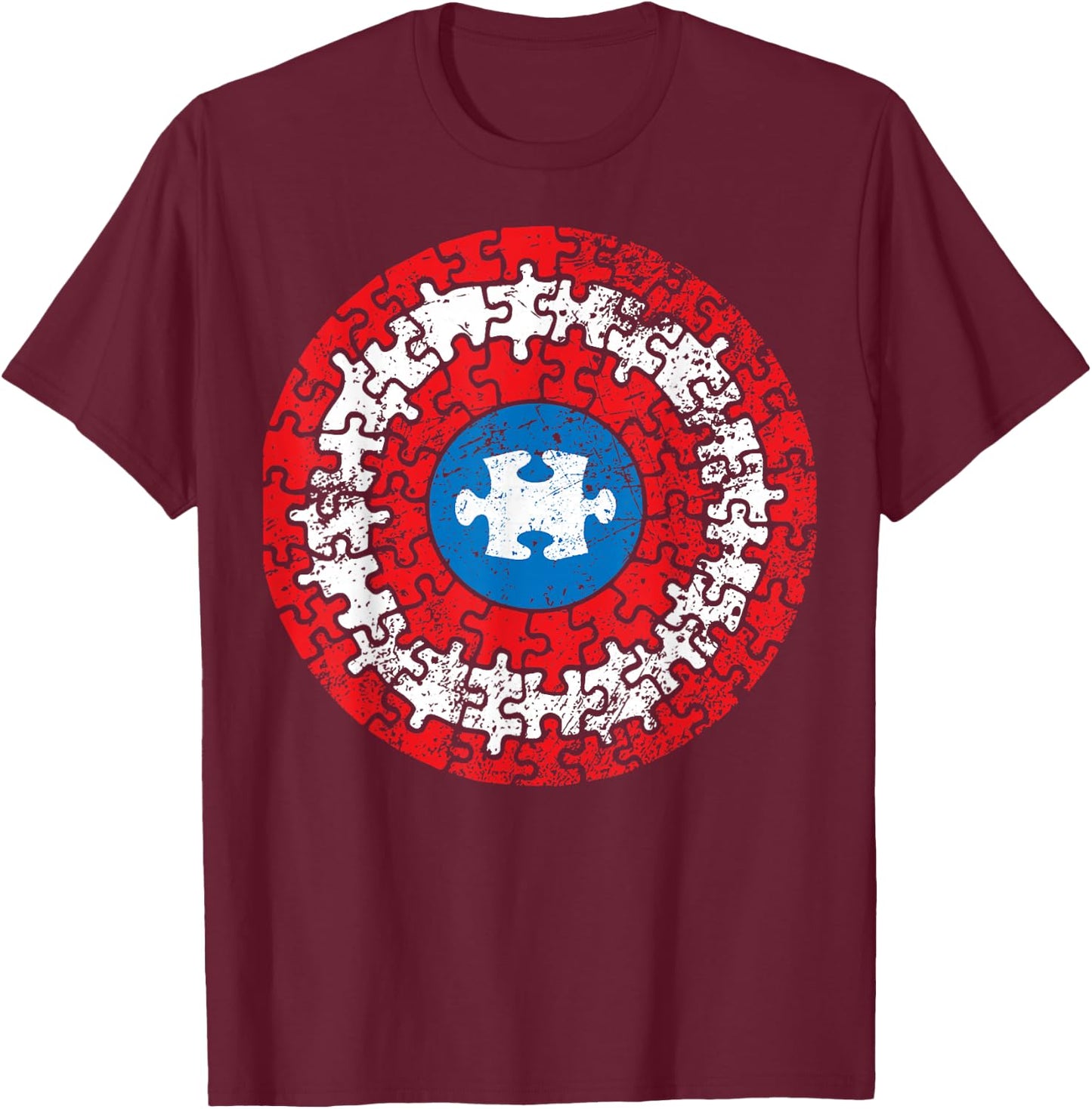 Autism Awareness Captain Shirt Support Autistic Superkid T-Shirt - T-Shirt | Maroon