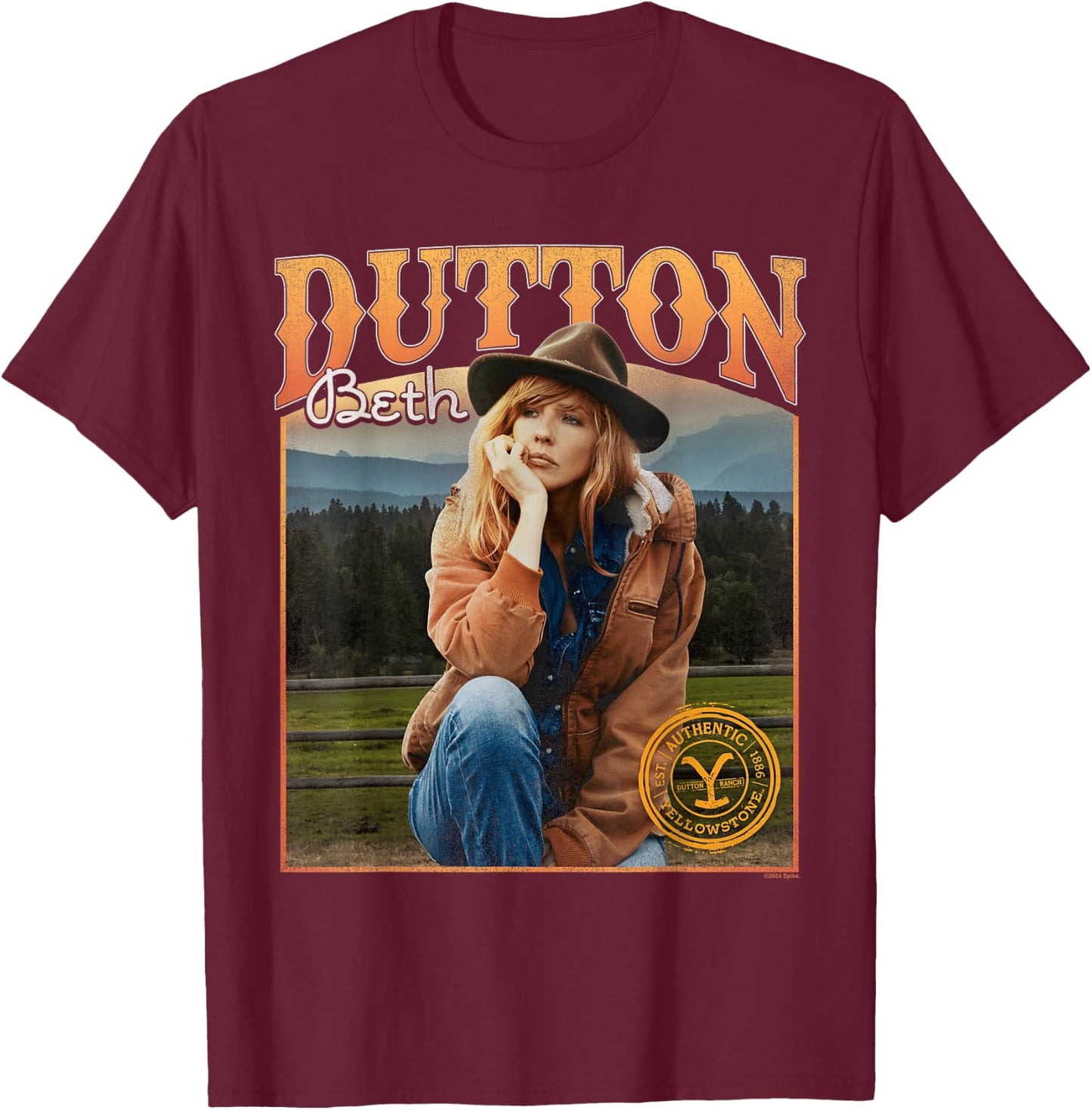 Yellowstone Beth Dutton Thoughts , Black, S T-Shirt - T-Shirt | Maroon