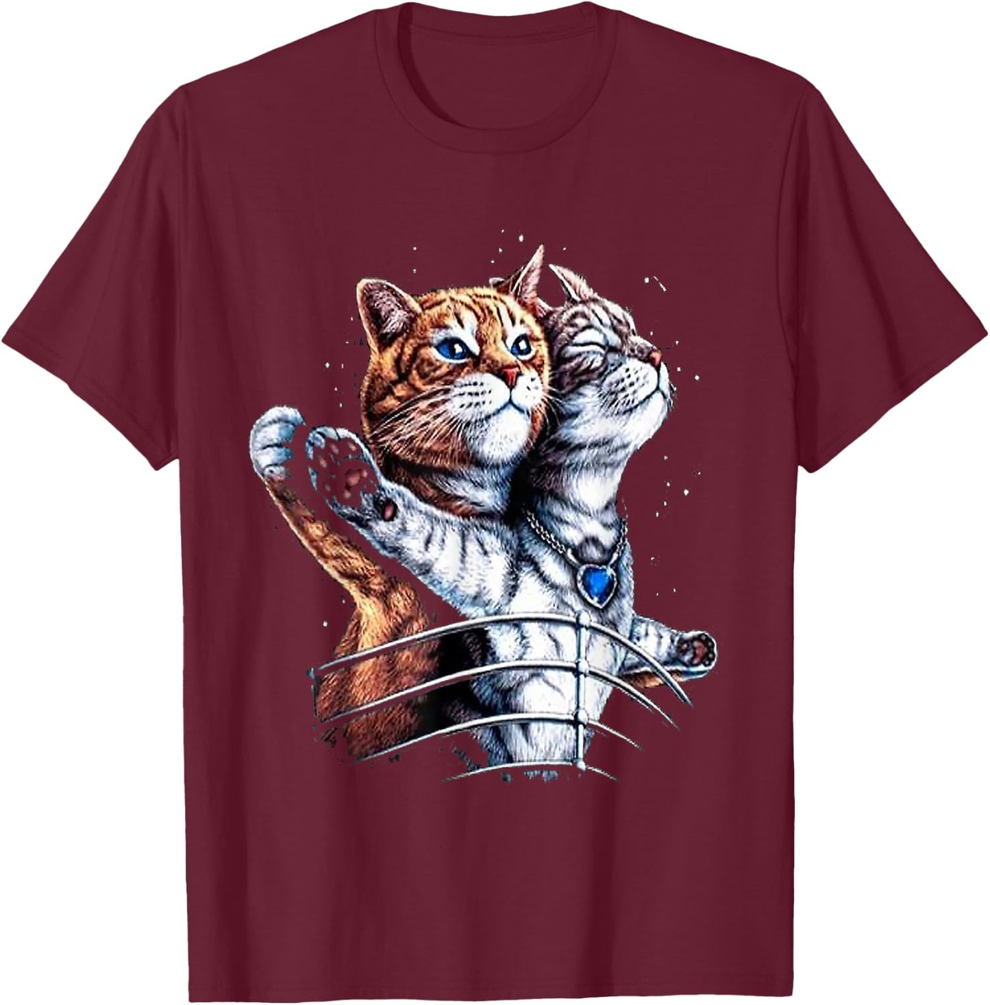 Titanic Cat , black, s T-Shirt - T-Shirt | Maroon