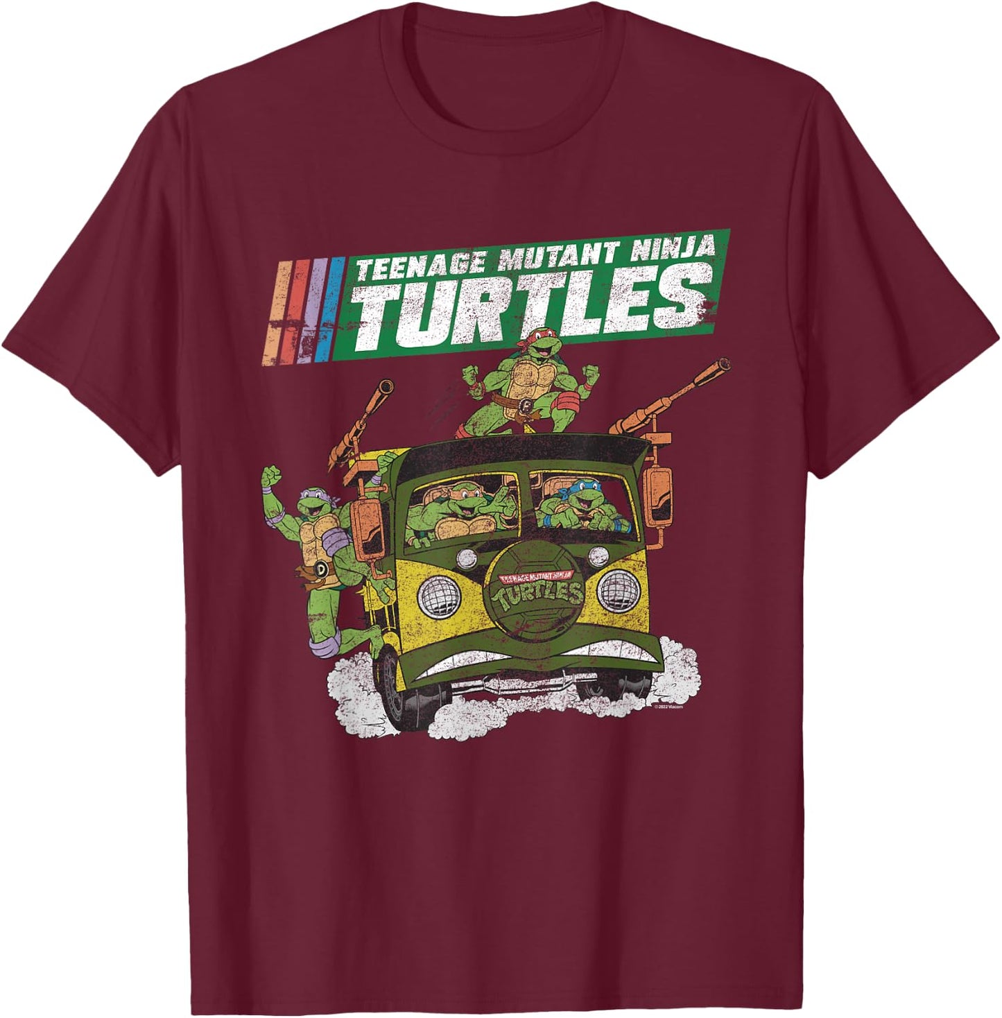 Teenage Mutant Ninja Turtles Party Wagon , gray T-Shirt - T-Shirt | Maroon