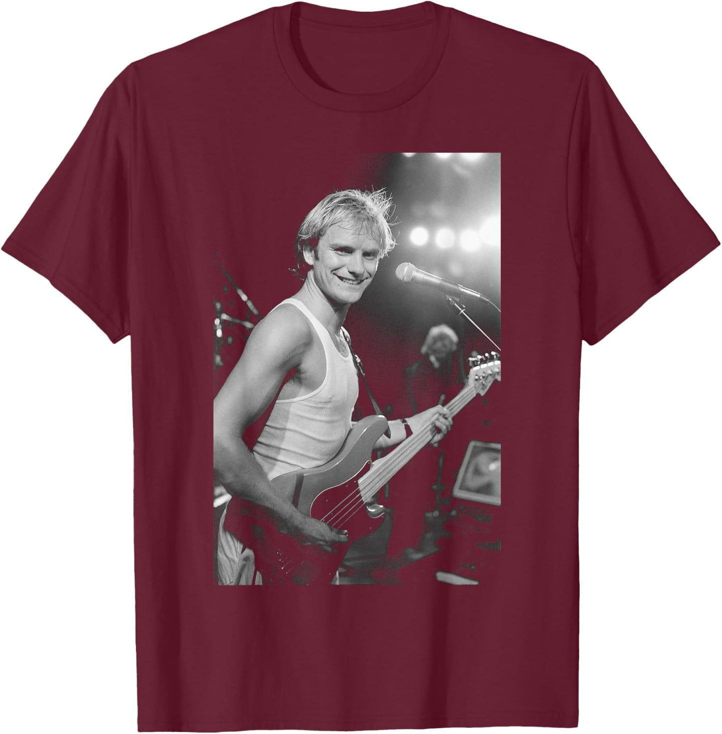 Sting, singer of The Police, on American tour in 1980 T-Shirt - T-Shirt | Maroon