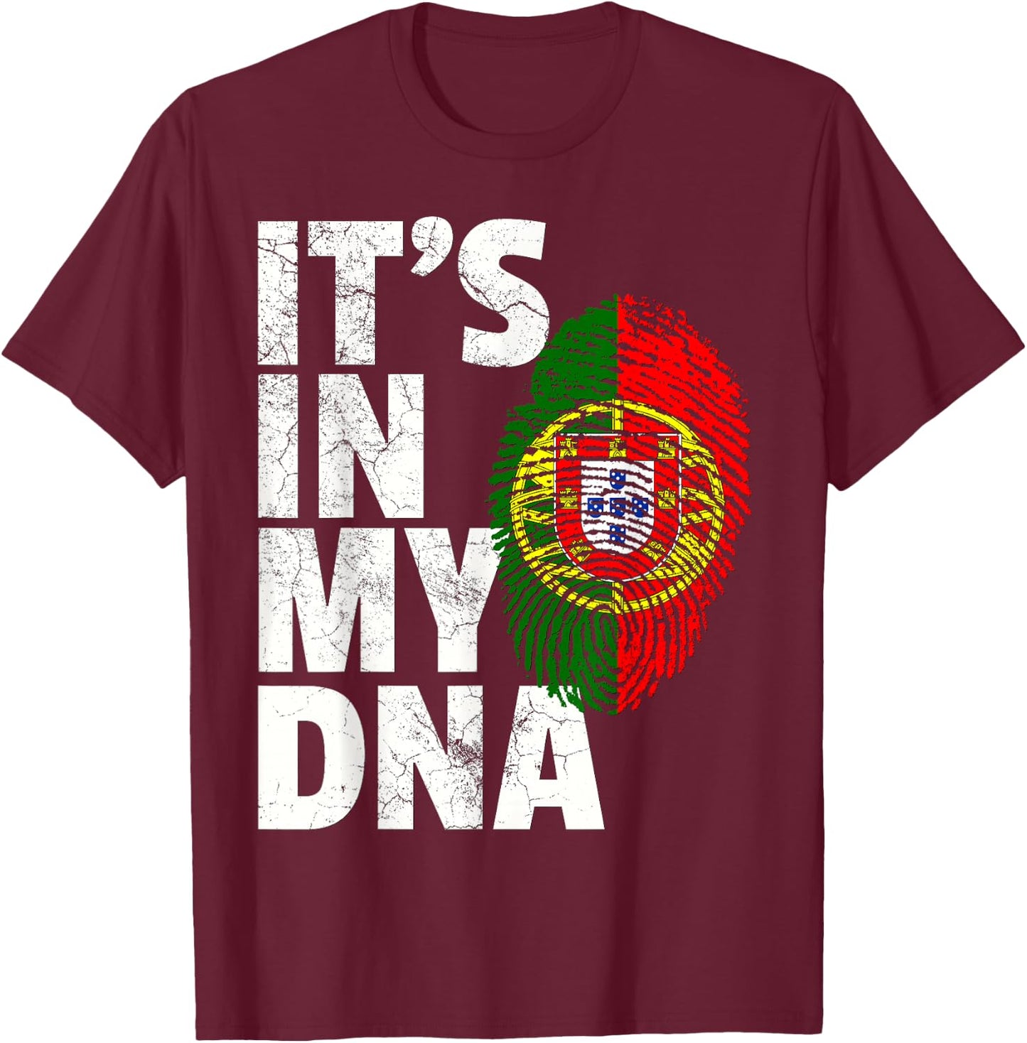 IT'S IN MY DNA Portuguese Portugal Flag Christmas Gift T-Shirt - T-Shirt | Maroon