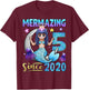 Mermaid Birthday Shirt 5 Years Old Mermaid 5th Birthday Girl T-Shirt - T-Shirt | Maroon