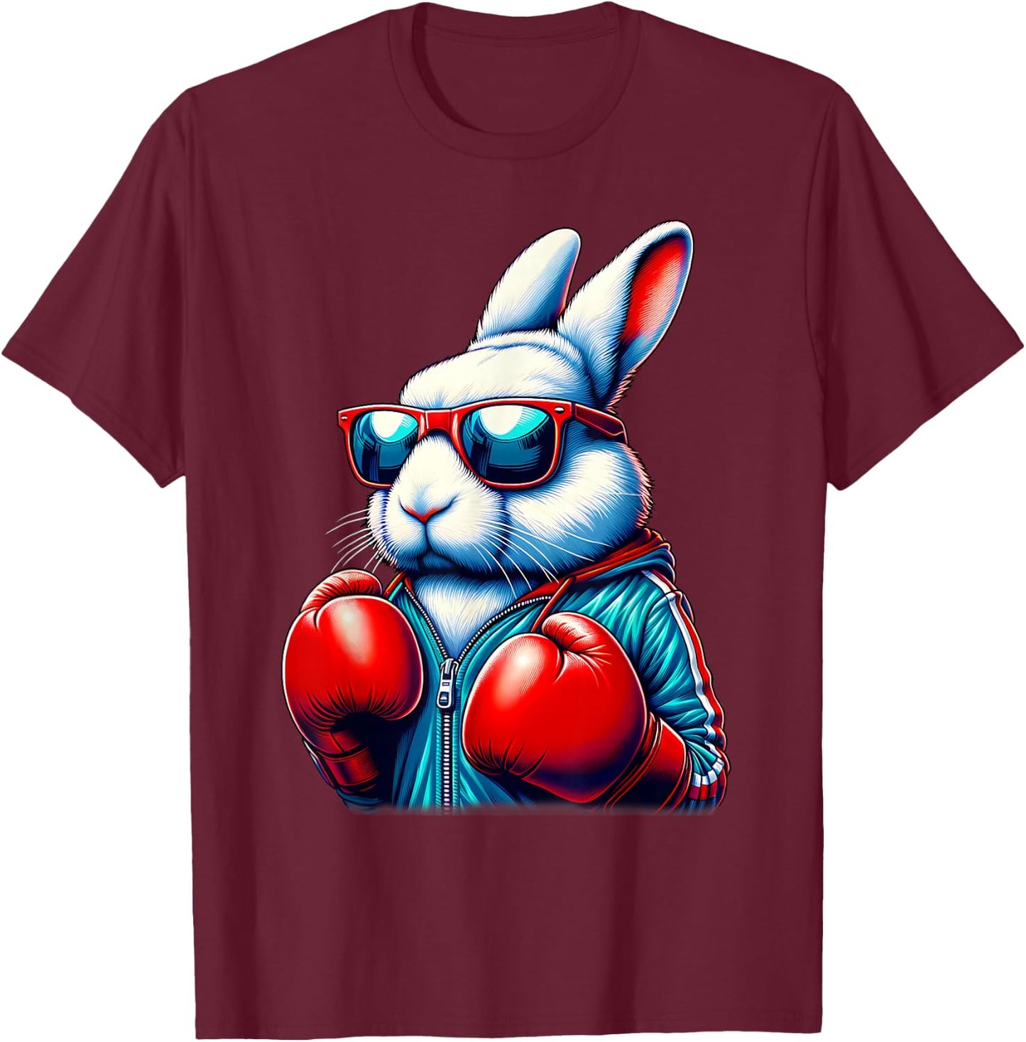 Happy Easter Bunny Boxing Rabbit Men Women Kid T-Shirt - T-Shirt | Maroon