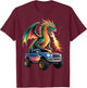 Dragon Monster Truck Art T-Shirt - T-Shirt | Maroon