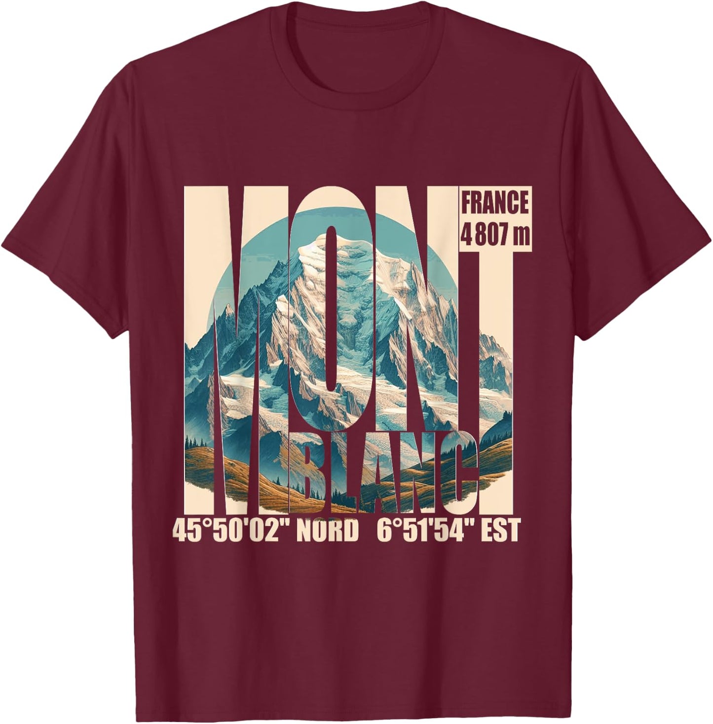 Le Mont Blanc T-Shirt - T-Shirt | Maroon