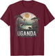 Souvenir Vintage Ugandan Landscape Retro , Black, S T-Shirt - T-Shirt | Maroon