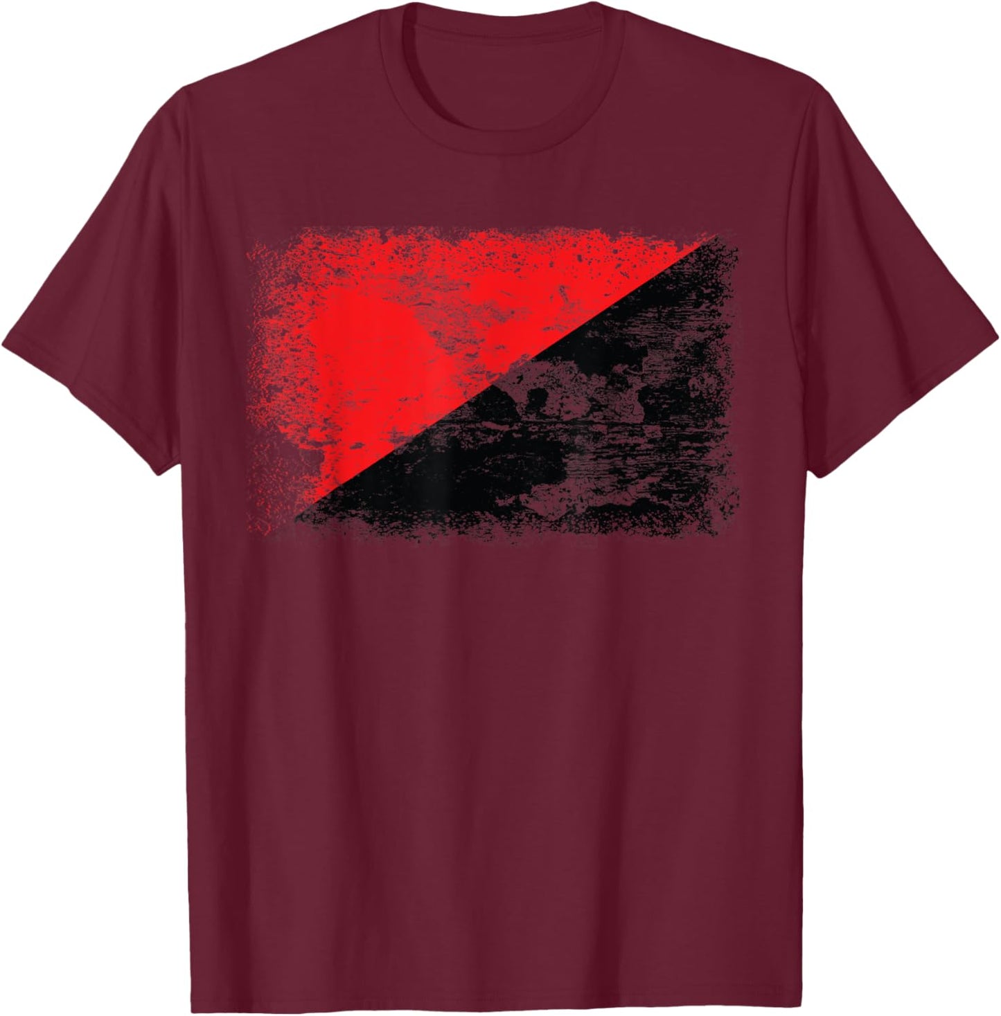 Red Black Anarchy Flag | Anarchist Flag T-Shirt - T-Shirt | Maroon