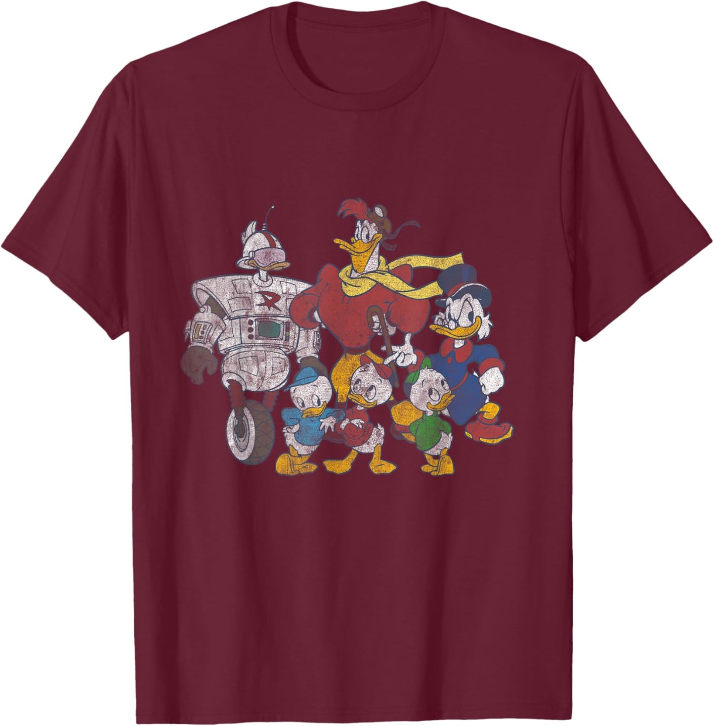 Disney - Ducktales Gizmoduck Group T-Shirt - T-Shirt | Maroon