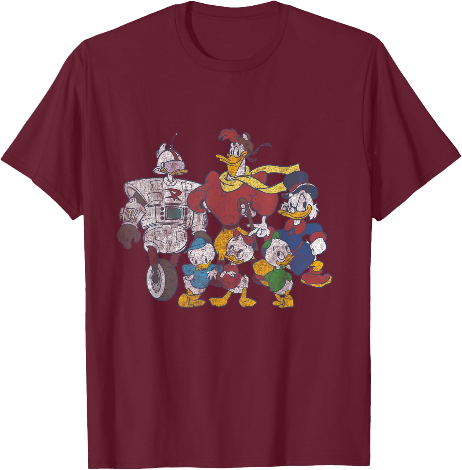 Disney - Ducktales Gizmoduck Group T-Shirt - T-Shirt | Maroon