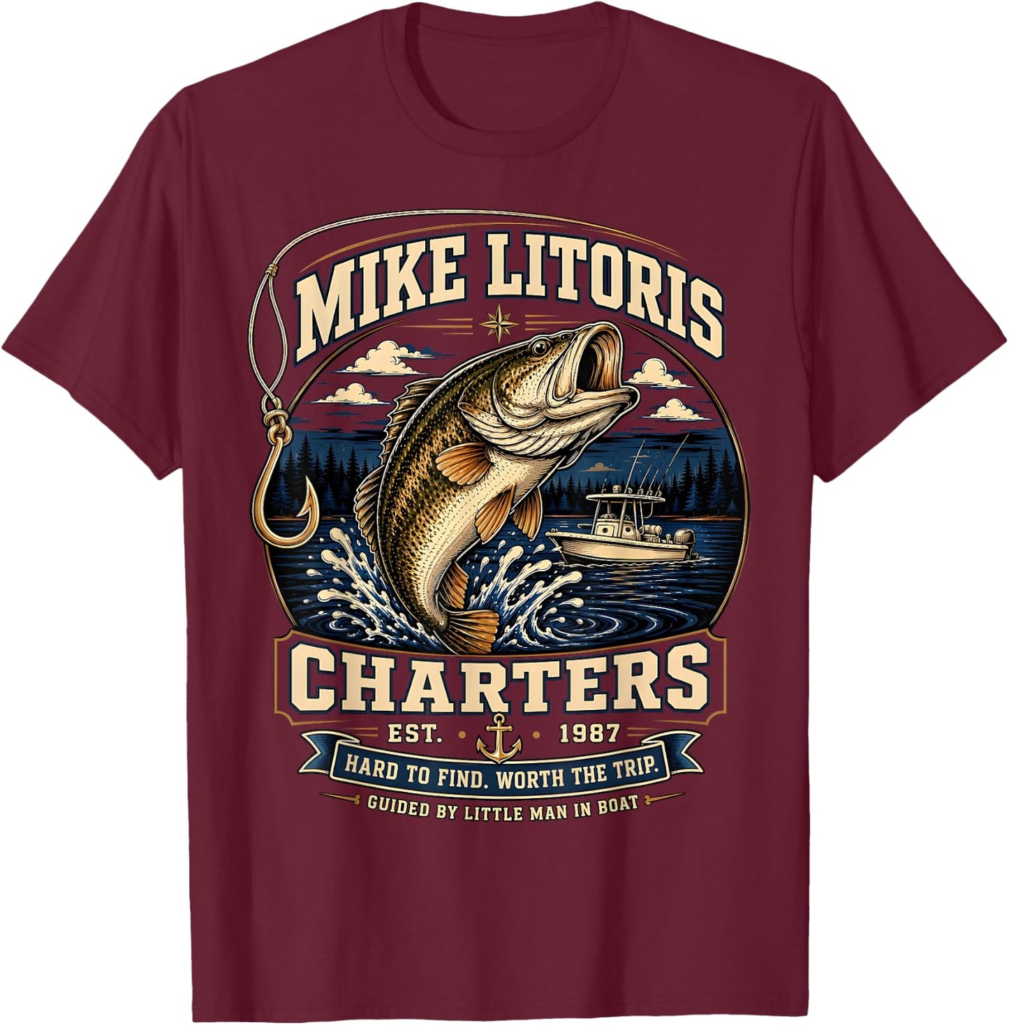 Mike Litoris Funny Adult Humor Innuendo Joke Gag Gifts T-Shirt - T-Shirt | Maroon