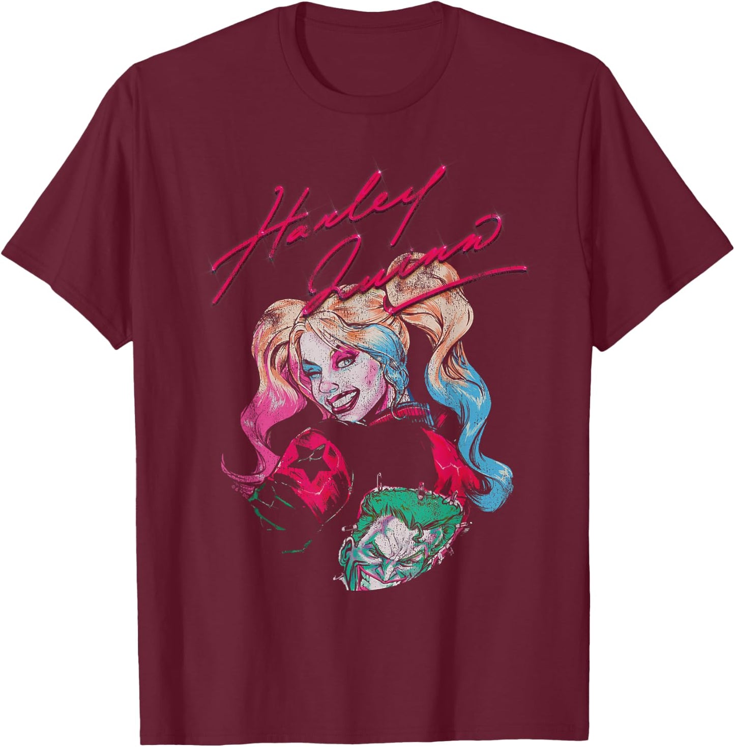Batman Harley Quinn Signature T-Shirt - T-Shirt | Maroon