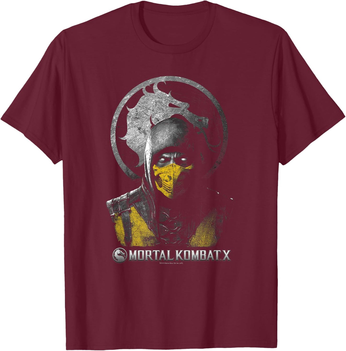Mortal Kombat X Scorpion Bust T-Shirt - T-Shirt | Maroon