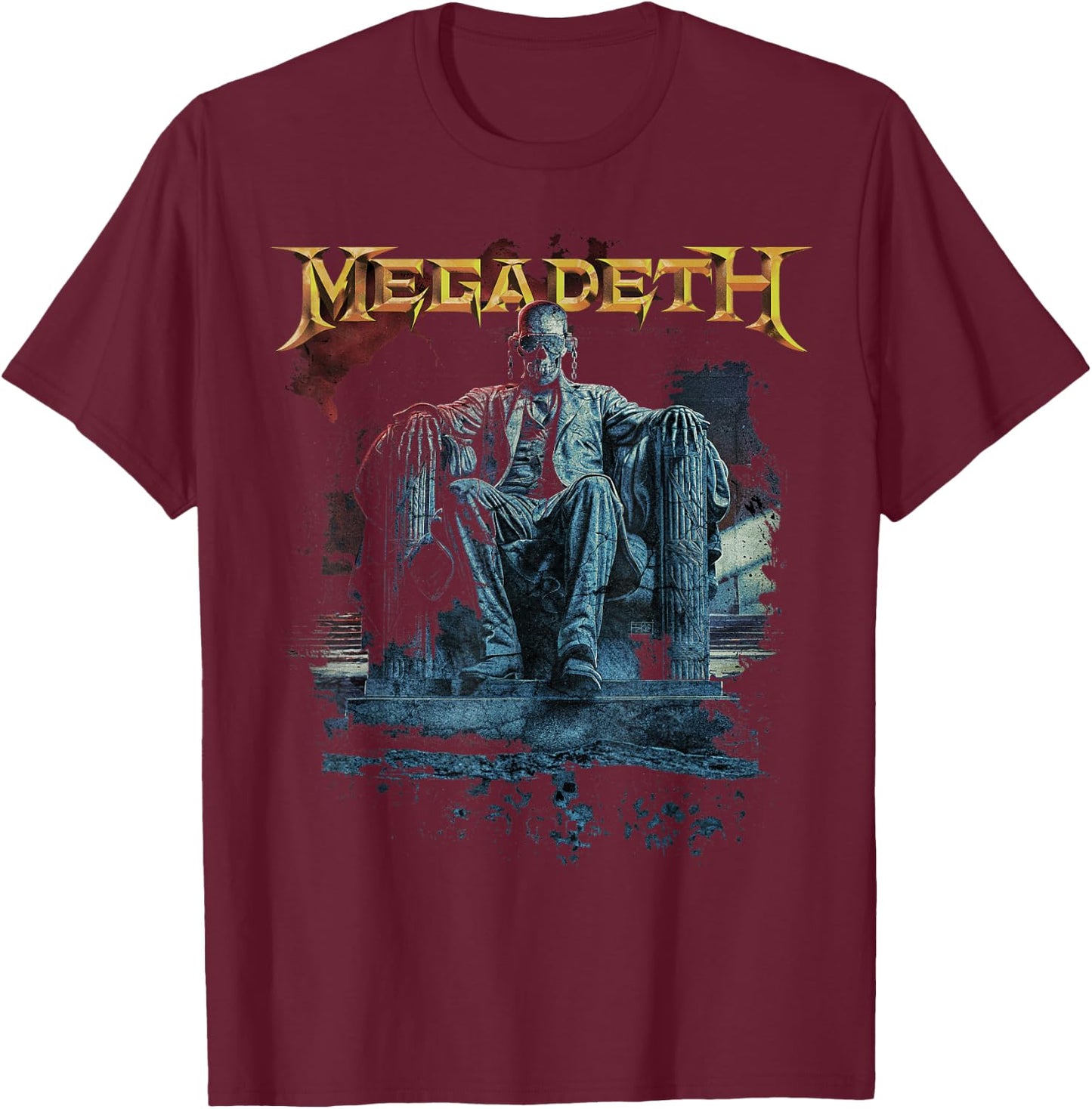 Megadeth - Vic Lincoln Adult Black Classic Short Sleeve Size S T-Shirt - T-Shirt | Maroon