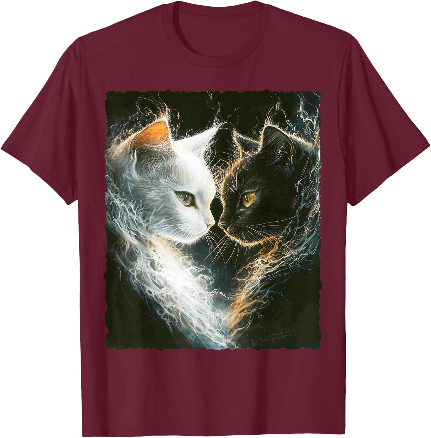 Süße magische Katze Kätzchen Kitten Fantasy Kunst T-Shirt - T-Shirt | Maroon