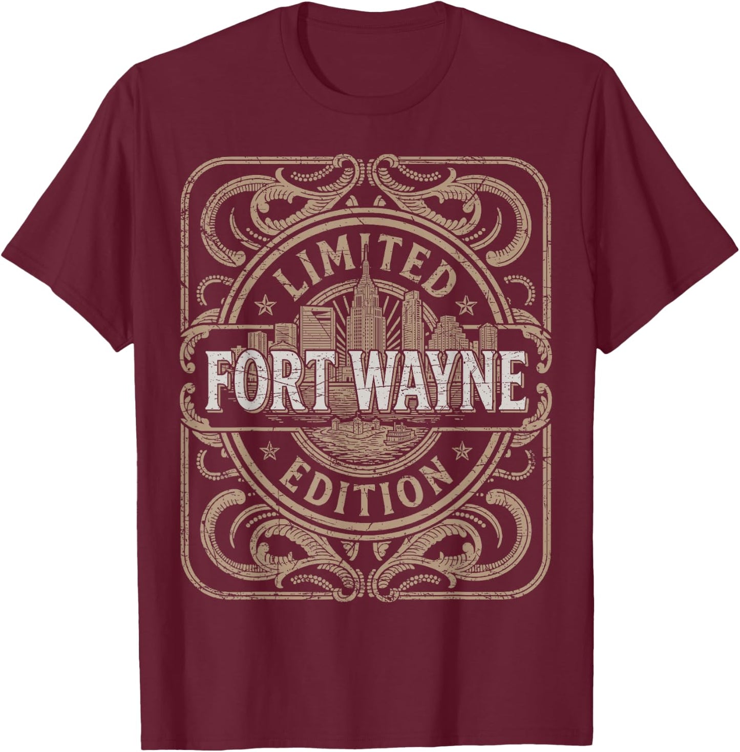 Fort Wayne Vintage Fort Wayne Indiana T-Shirt - T-Shirt | Maroon