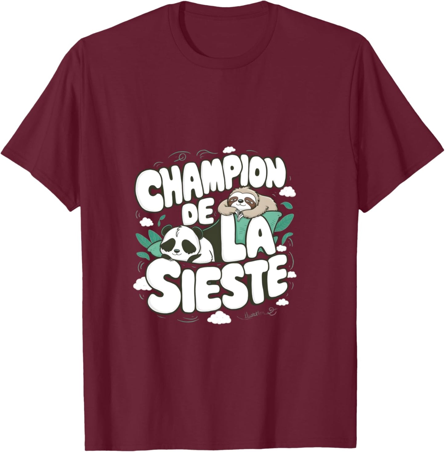 Champion nap Man funny phrase , Black, S T-Shirt - T-Shirt | Maroon