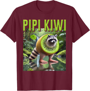 Pipi Kiwi Raccoon AI Monster Italian Brainrot Boy Meme Joke T-Shirt - T-Shirt | Maroon