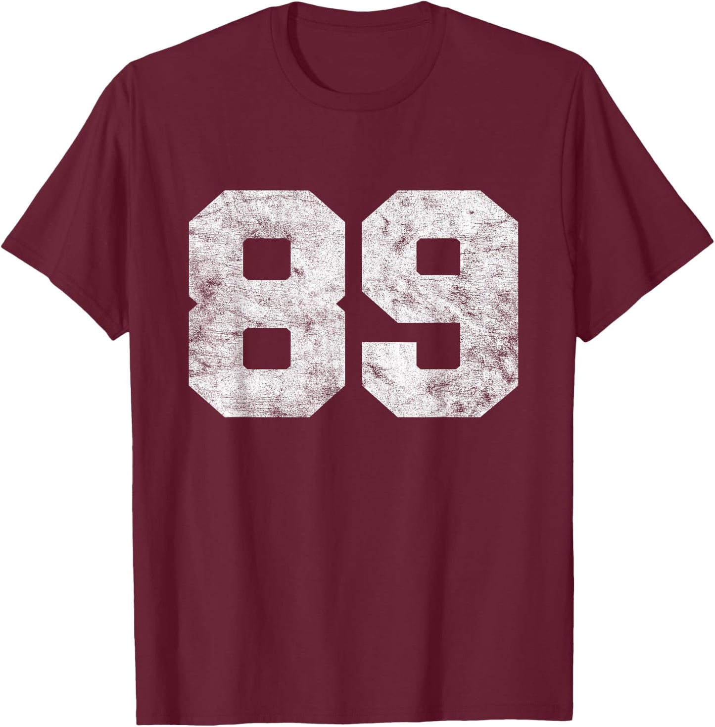 Vintage Lucky Number 89 Birthday Sports Player Team Athlete T-Shirt - T-Shirt | Maroon