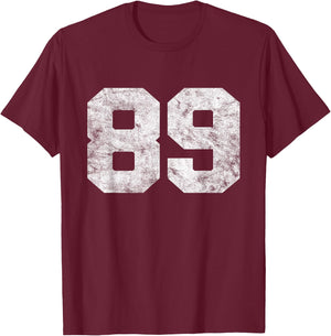 Vintage Lucky Number 89 Birthday Sports Player Team Athlete T-Shirt - T-Shirt | Maroon