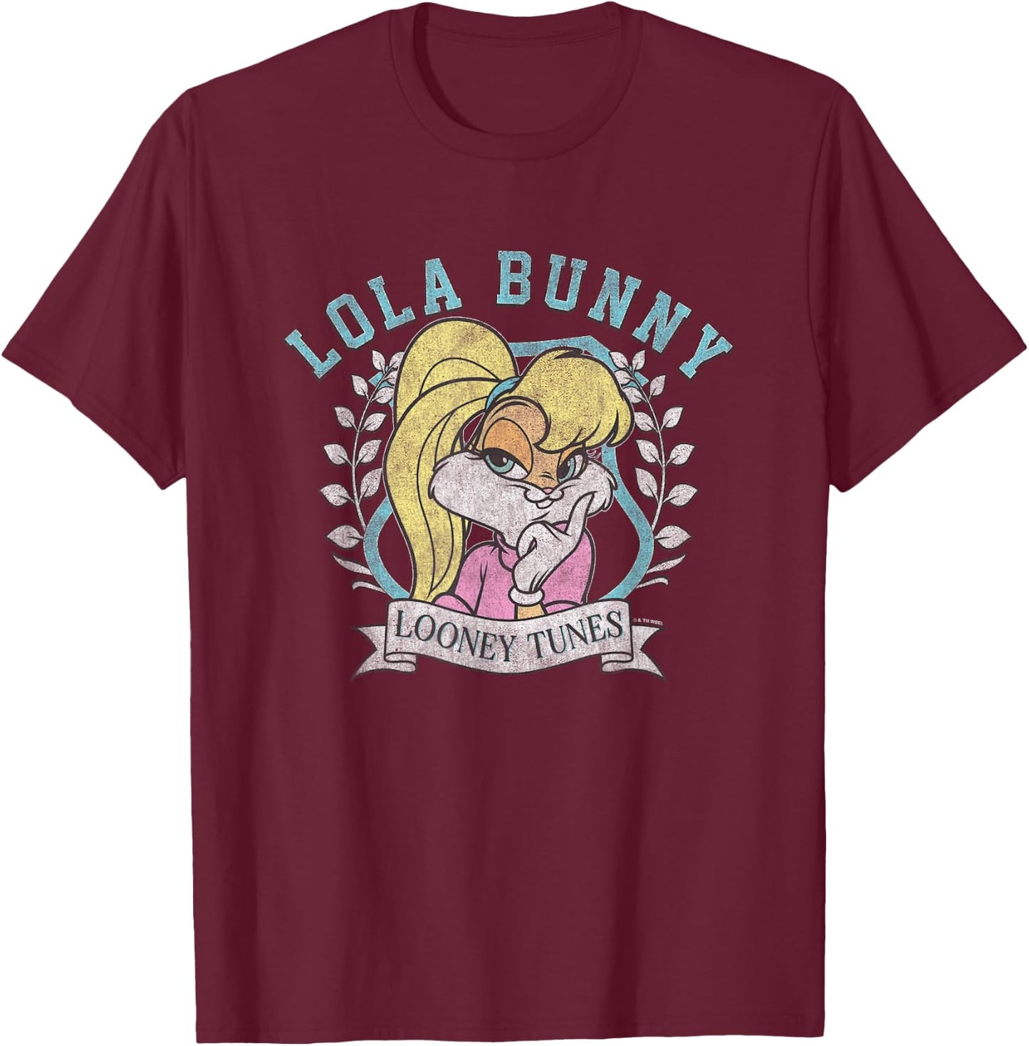 Looney Tunes Lola Bunny Distressed Portrait T-Shirt - T-Shirt | Maroon