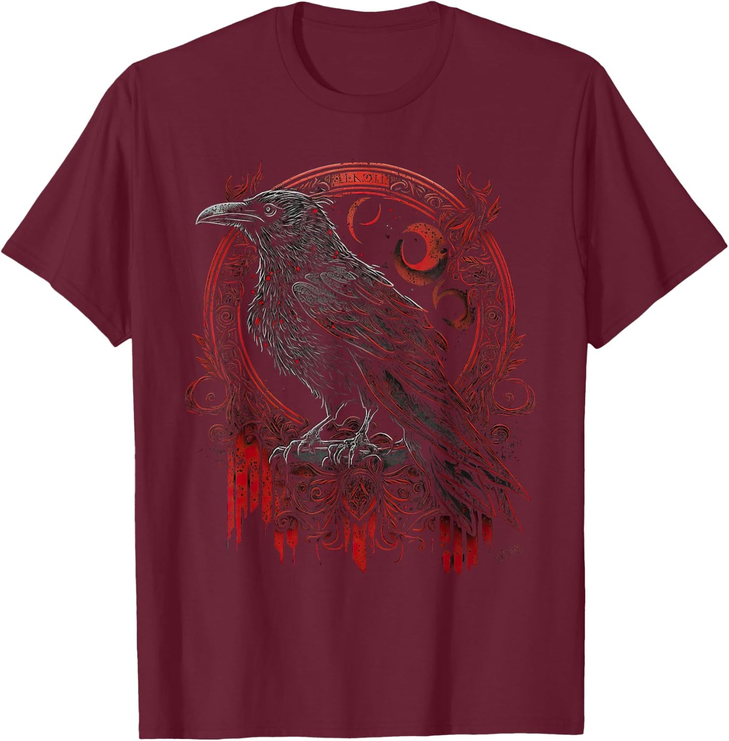 Odin's Raven Viking Norse Runes Nordmann Mythology T-Shirt - T-Shirt | Maroon