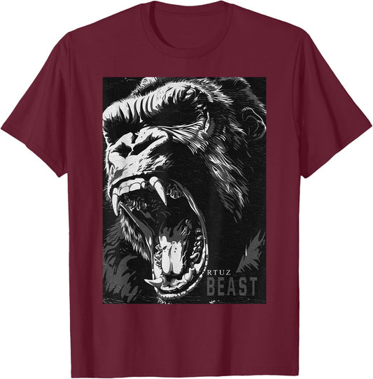 Wild Graffiti Gorilla King Animal Monkey Gorilla , black T-Shirt - T-Shirt | Maroon