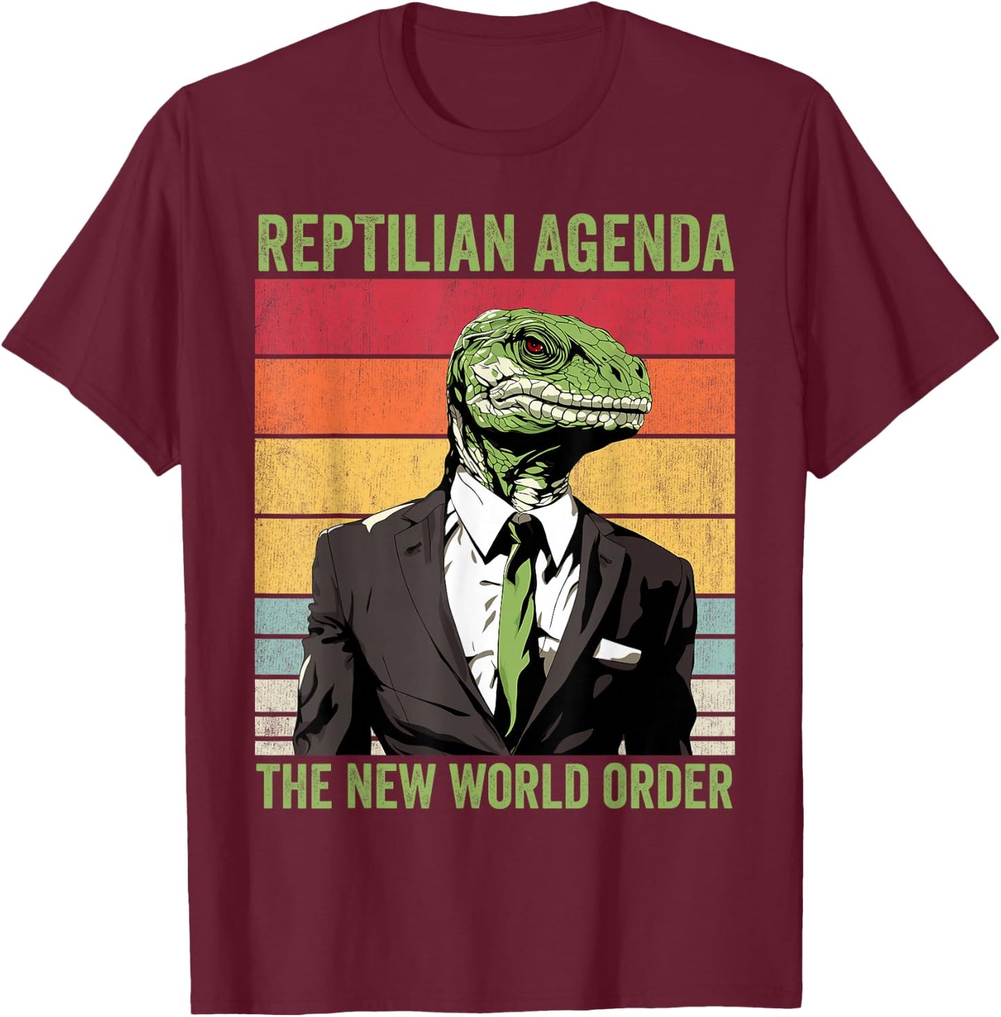 Lizard People Conspiracy Lizard People T-Shirt - T-Shirt | Maroon