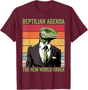 Lizard People Conspiracy Lizard People T-Shirt - T-Shirt | Maroon