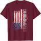 USA Flag Swimming T-Shirt - T-Shirt | Maroon