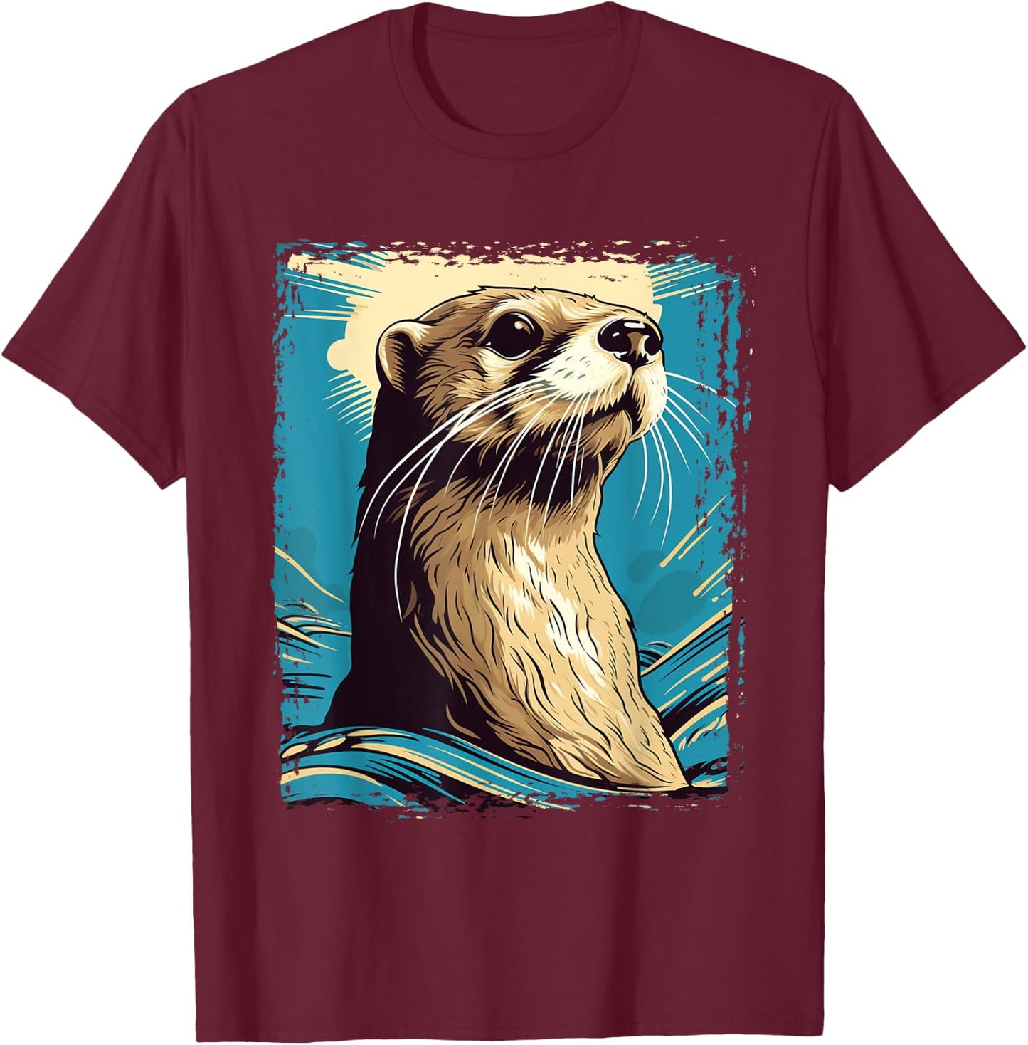 River Otter t shirt for boys & girls Cute Otter Animal Funny T-Shirt - T-Shirt | Maroon