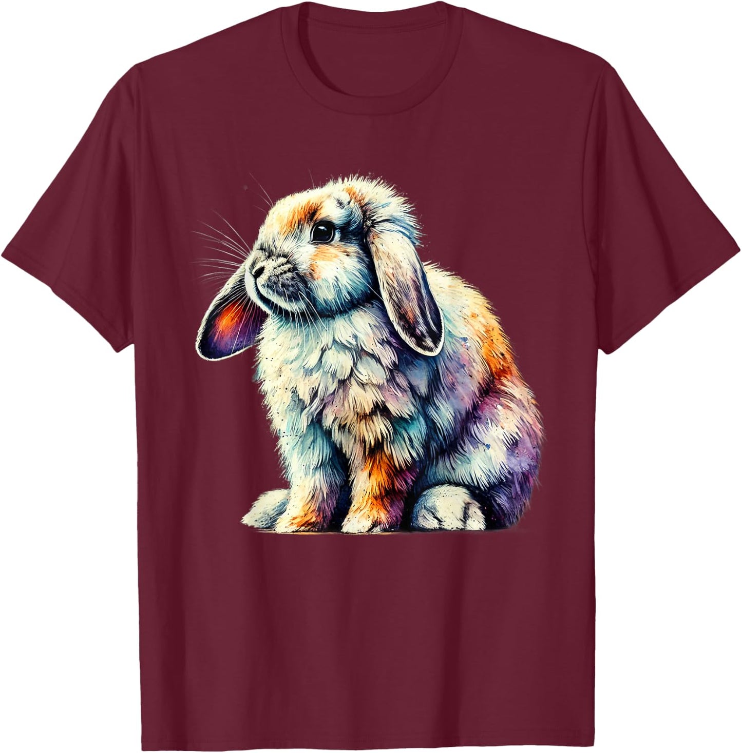 Rabbit Animal Lover Cute Rabbit Bunny Art T-Shirt - T-Shirt | Maroon
