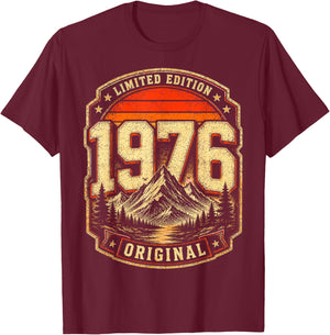 50e Anniversaire Homme Femme 50 Ans 1976 décoration Cadeau Amusant T-Shirt - T-Shirt | Maroon