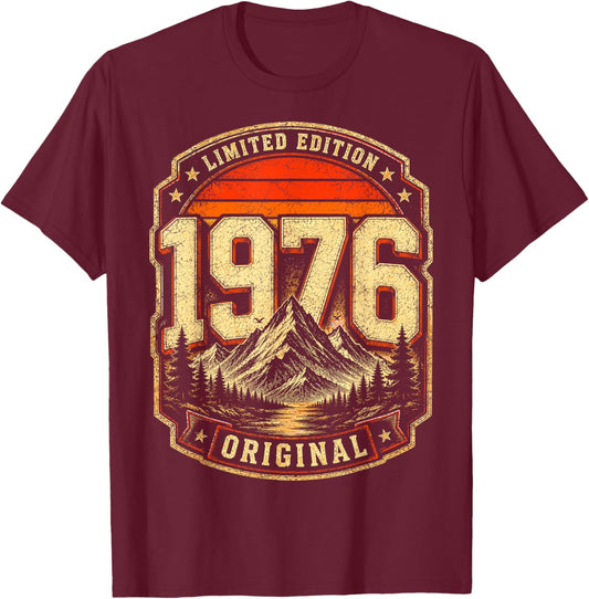 50e Anniversaire Homme Femme 50 Ans 1976 décoration Cadeau Amusant T-Shirt - T-Shirt | Maroon