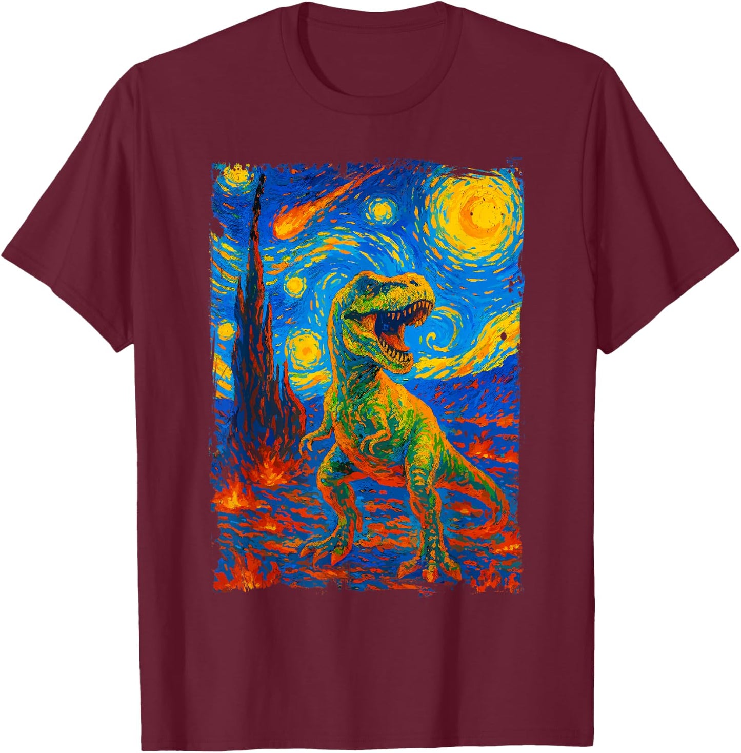 Dinosaur T-Rex Retro Novelty Men Kids Women Funny Dinosaur T-Shirt - T-Shirt | Maroon