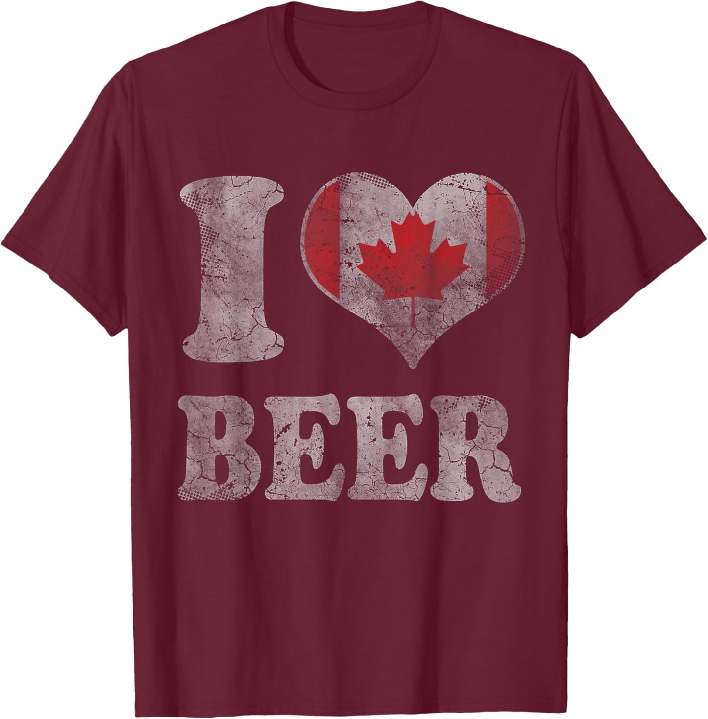 Canada Beer Canadian Flag Shirt Gift T-Shirt - T-Shirt | Maroon