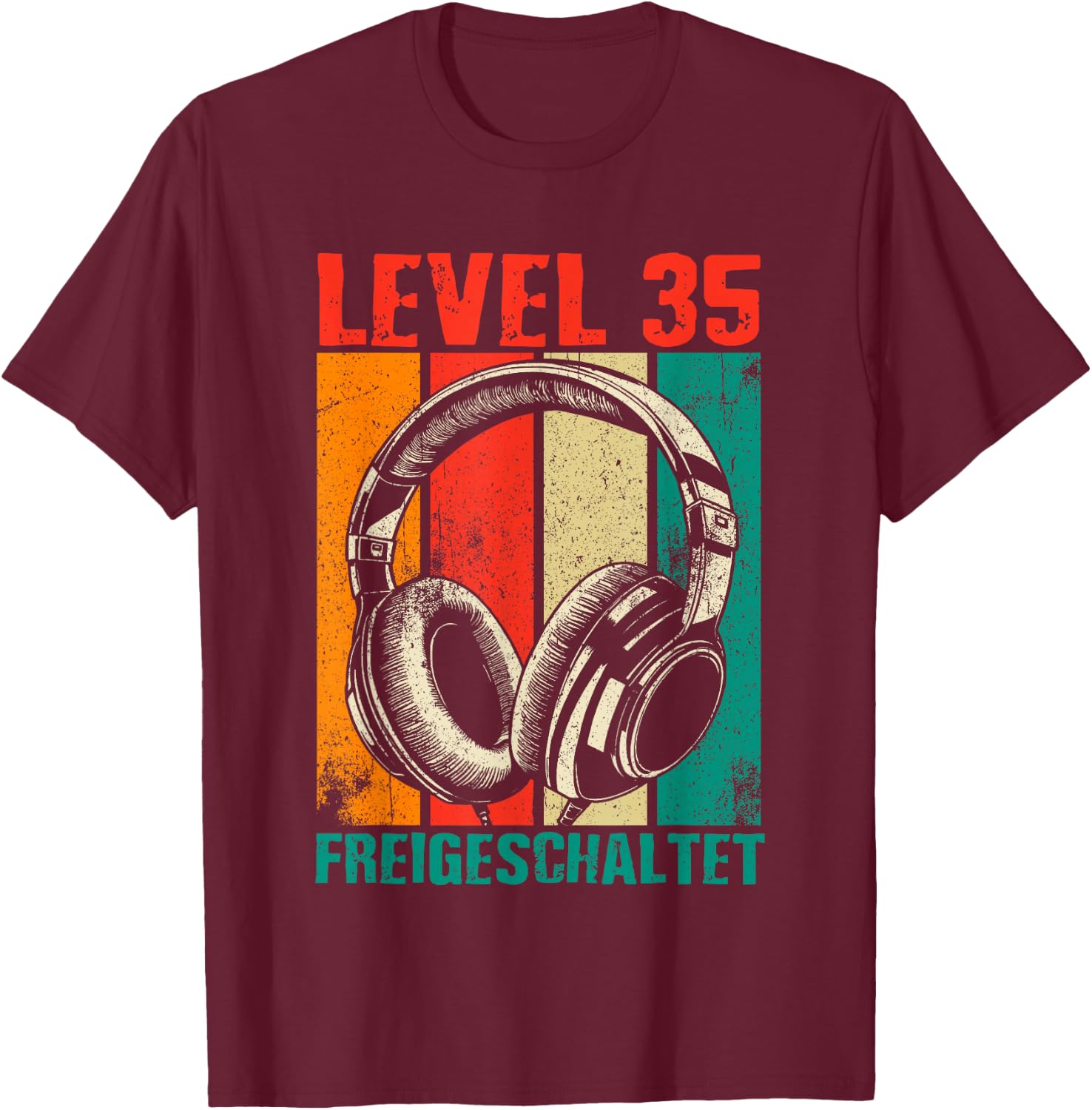 35th Birthday Men's Video Gamer Level 35 Unlocked Man , black T-Shirt - T-Shirt | Maroon