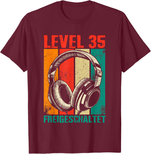 35th Birthday Men's Video Gamer Level 35 Unlocked Man , black
