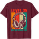 35th Birthday Men's Video Gamer Level 35 Unlocked Man , black T-Shirt - T-Shirt | Maroon
