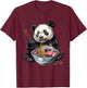Panda Eating Ramen Noodles Ramen Noodles Panda Noodle Bowl T-Shirt - T-Shirt | Maroon