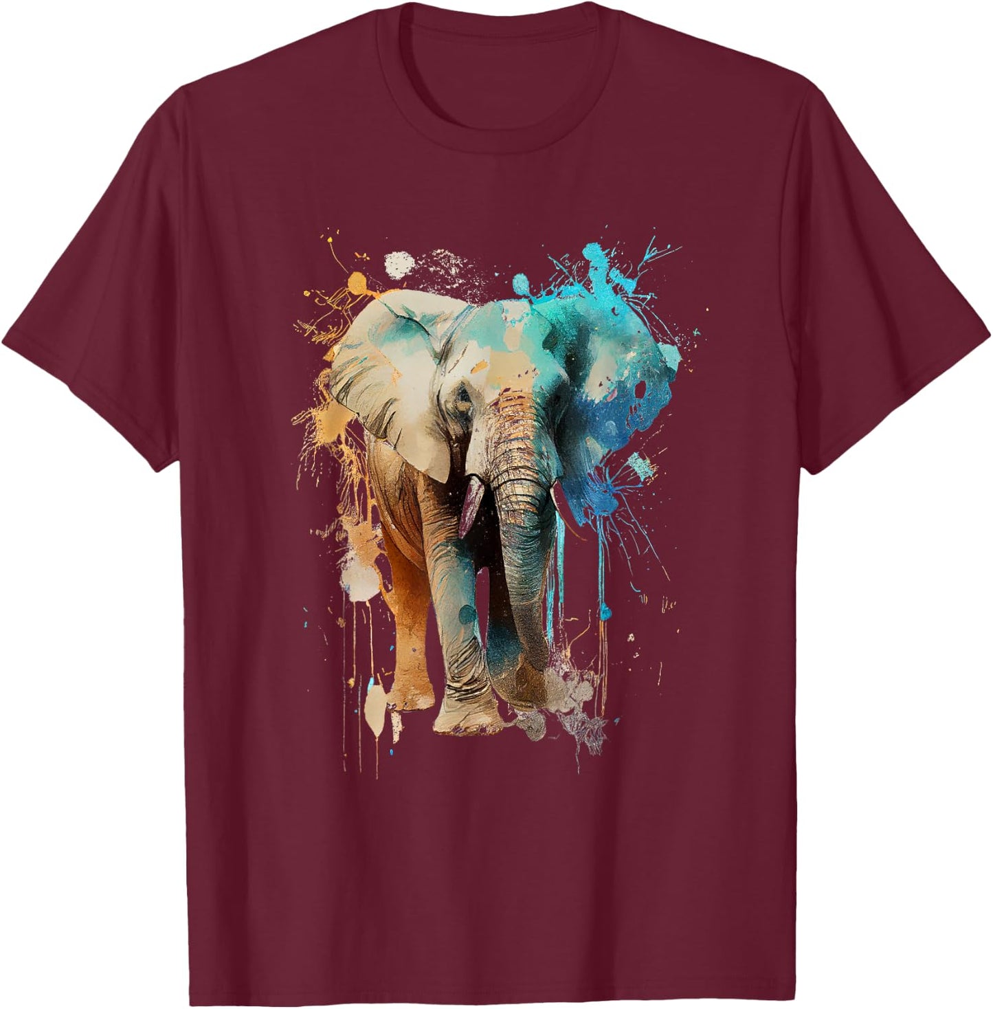 Elephant colorful T-Shirt - T-Shirt | Maroon