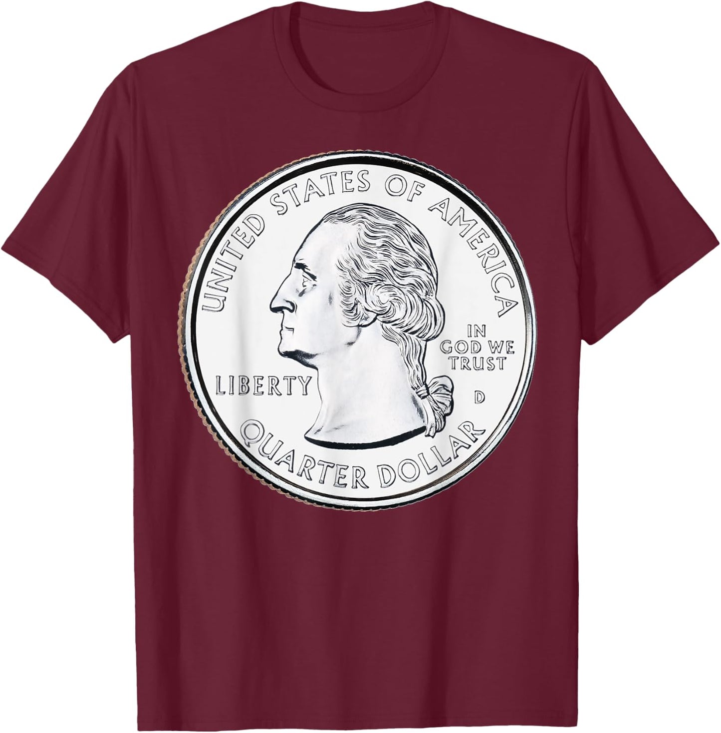 North Carolina USA Quarter Dollar United States T-Shirt - T-Shirt | Maroon