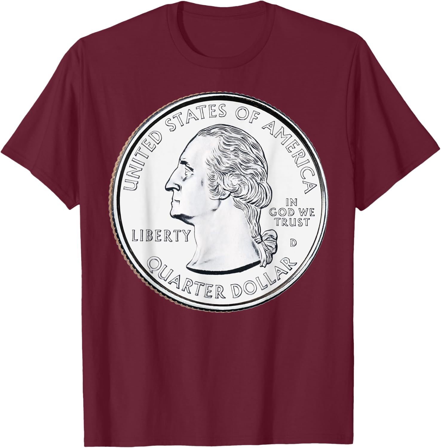 North Carolina USA Quarter Dollar United States T-Shirt - T-Shirt | Maroon