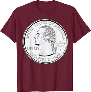 North Carolina USA Quarter Dollar United States T-Shirt - T-Shirt | Maroon
