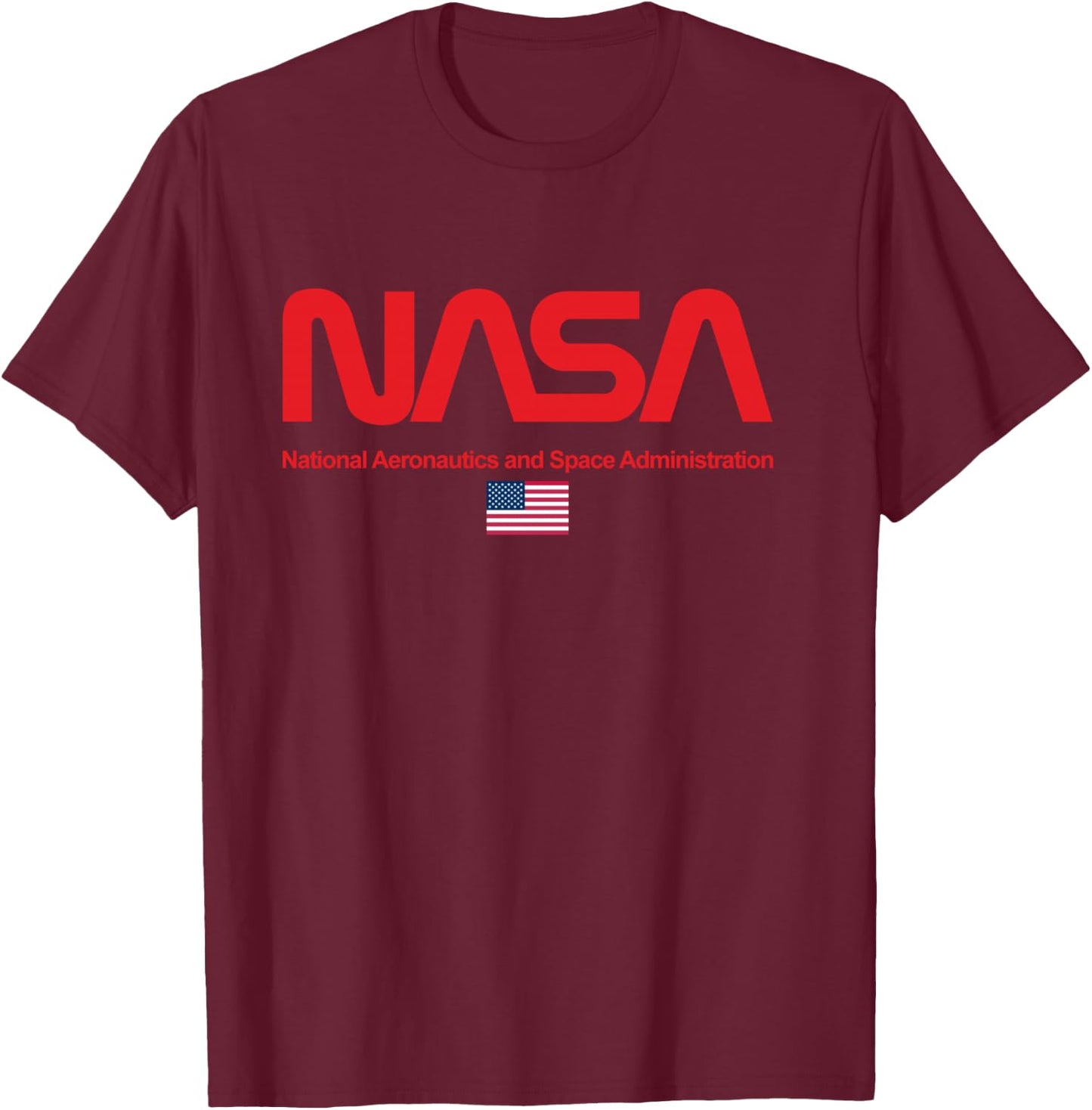 NASA Worm Logotype - NASA Symbol T-Shirt - T-Shirt | Maroon